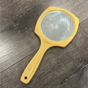 Butter Yellow Vintage Handheld Mirror